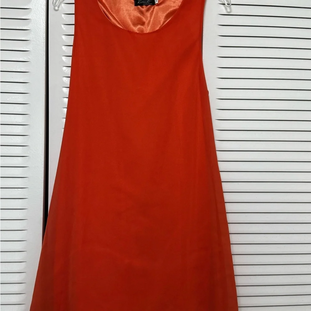 Vibrant Orange Bow Mini Dress - Picture 2 of 3